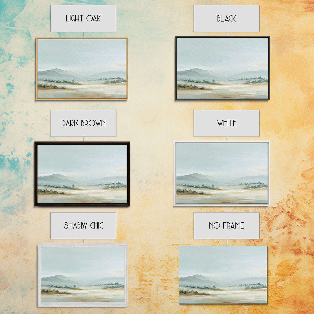 Calming Landscape with Open Sky and Gentle Framed Canvas Print, Waiting Room Art, Gallery Decor, Waiting Room Decor, Calm, WRA-3x2-77