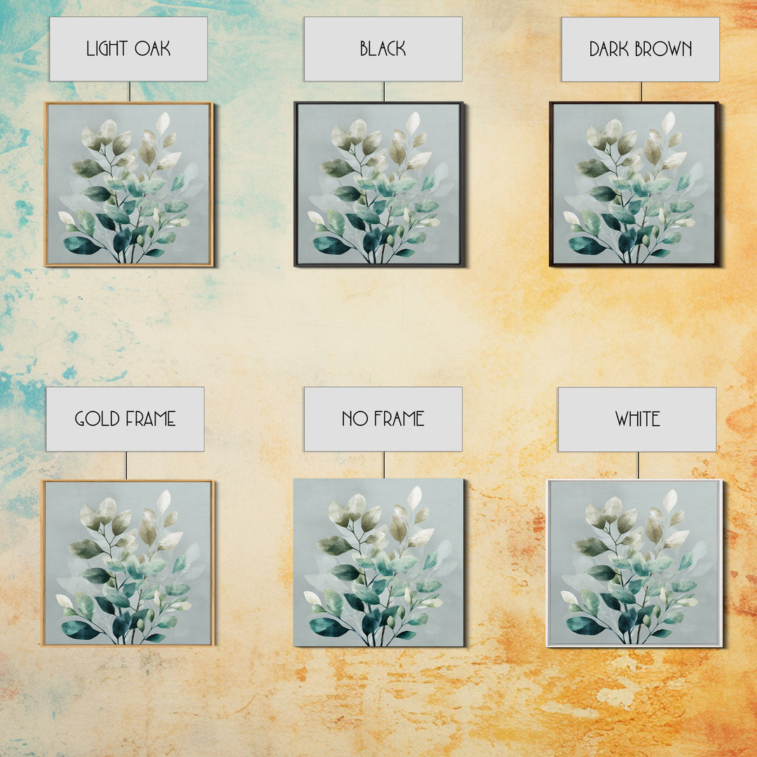 Sage Green Botanical Branch Study Canvas Print, Yoga Studio Art, Spiritual Wall Art, Yoga Studio Decor, Fine Art, Balance, YSA-1x1-17