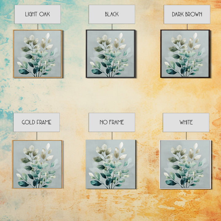 Sage Green Botanical Branch Study Canvas Print, Yoga Studio Art, Spiritual Wall Art, Yoga Studio Decor, Fine Art, Balance, YSA-1x1-17