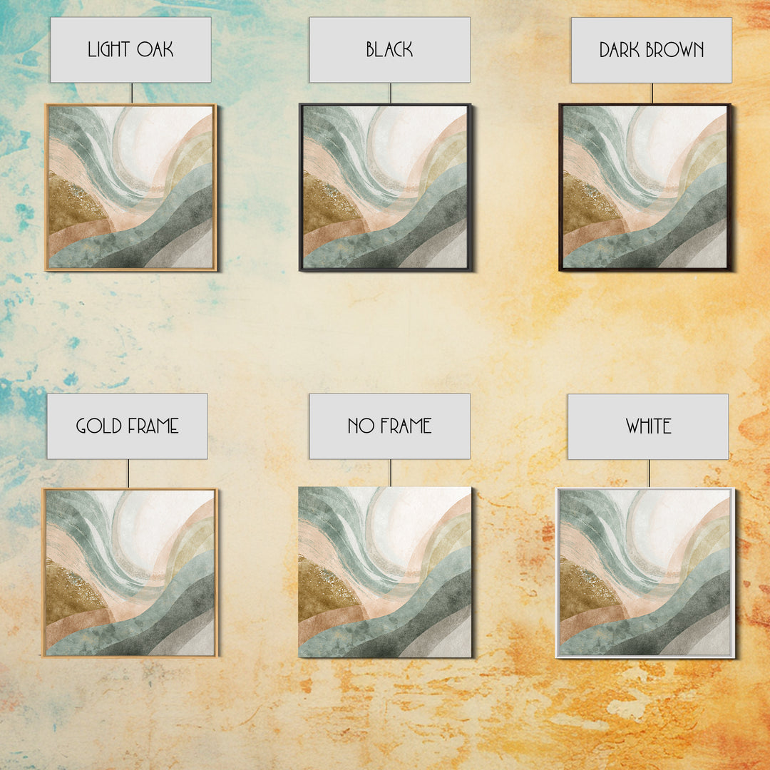 Abstract Breath Waves Framed Canvas Print, Yoga Studio Art, Modern Decor, Yoga Studio Decor, Fine Art, Balance, Art Print, YSA-1x1-79