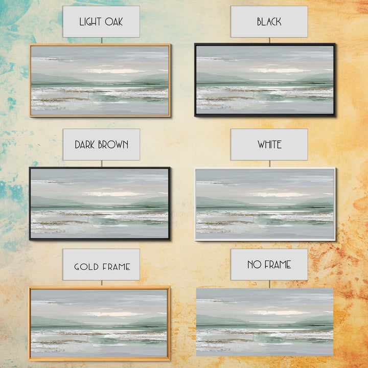 Peaceful Desert Horizon Framed Canvas Print, Yoga Studio Art, Nature Prints, Yoga Studio Decor, Oil Painting, Balance, YSA-2x1-80