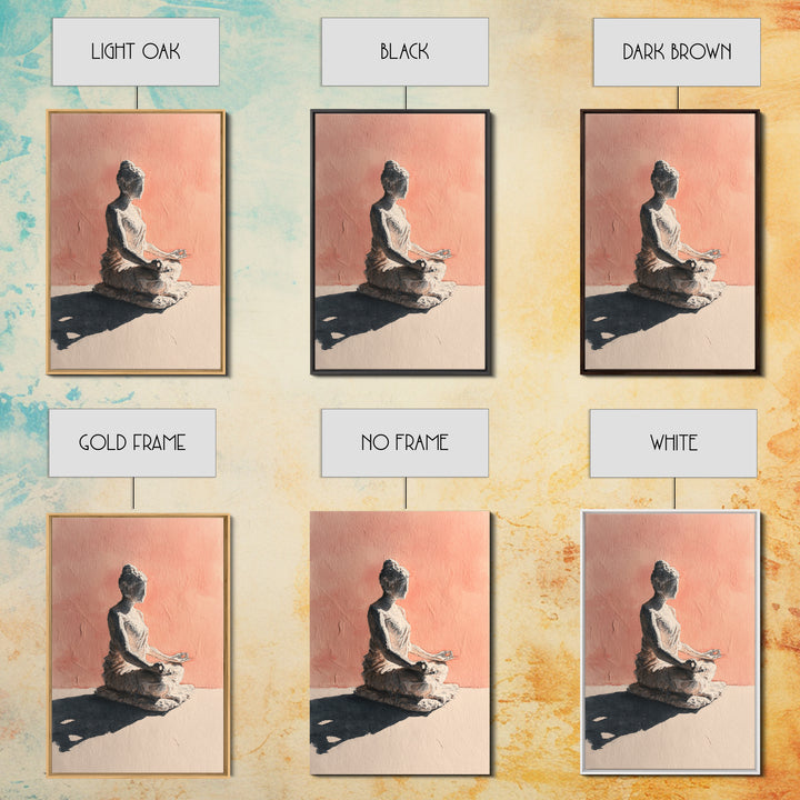Seated Meditation Figure Framed Canvas Print, Yoga Studio Art, Wall Art Print, Yoga Studio Decor, Fine Art, Balance, Yoga Gift, YSA-2x3-33
