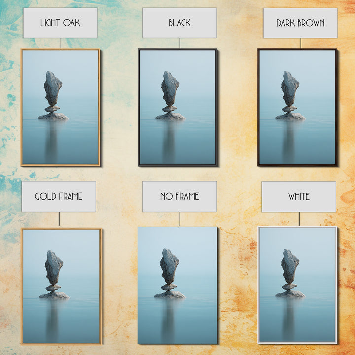 Ocean Horizon with Meditative Stillness Canvas Print, Yoga Studio Art, Living Room Wall Art, Yoga Studio Decor, Balance, YSA-2x3-96