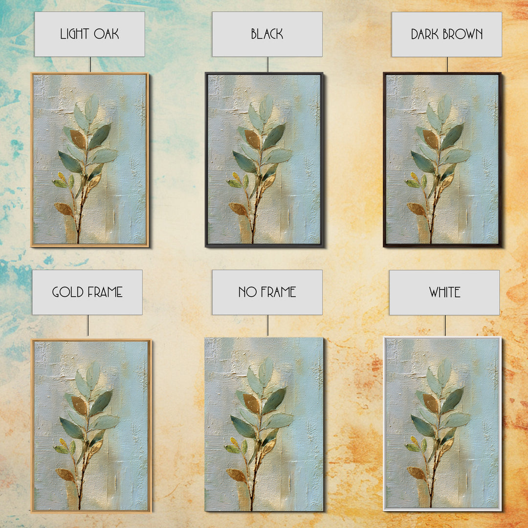 Sage Green Botanical Branch Study Framed Canvas Print, Yoga Studio Art, African American Art, Yoga Studio Decor, Watercolor Art, YSA-2x3-97