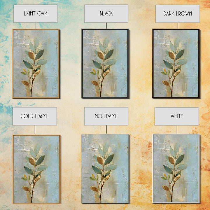 Sage Green Botanical Branch Study Framed Canvas Print, Yoga Studio Art, African American Art, Yoga Studio Decor, Watercolor Art, YSA-2x3-97