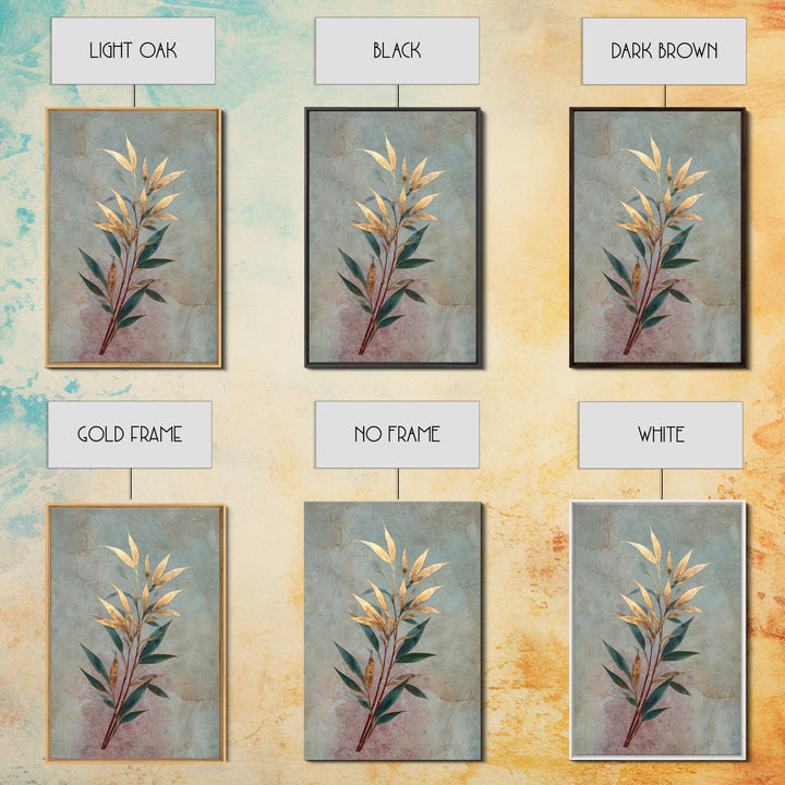 Minimal Bamboo Leaves Framed Canvas Print, Zen Art, Artist, Living Room Decor, Fine Art, Zen, Textured Painting, ZEN-2x3-97