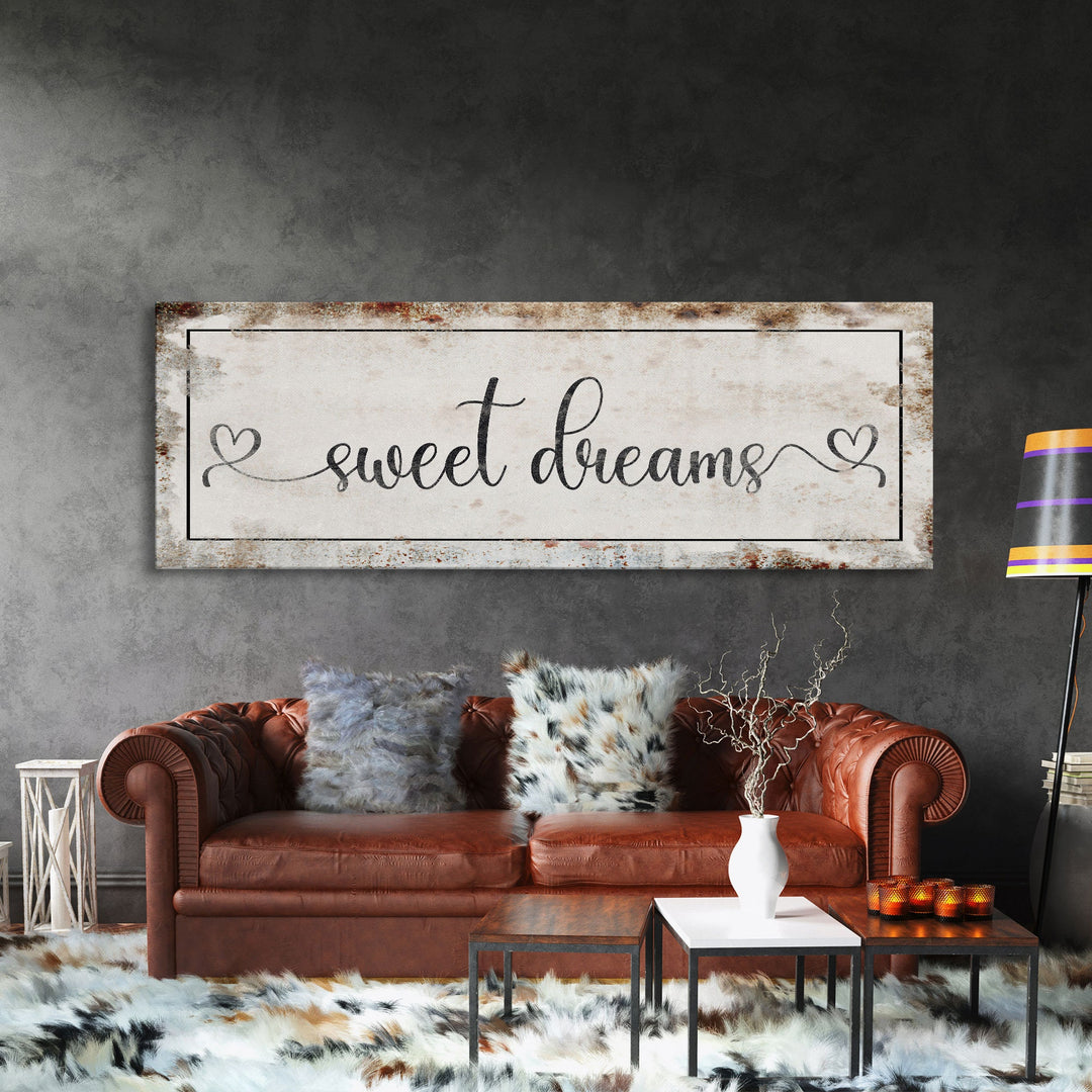 Sweet Dreams Canvas Sign, Master Bedroom Sign, Bedroom Wall Decor, Sign For Bedroom, distressed Canvas Sign, Sign Above Bed, Bedroom Art