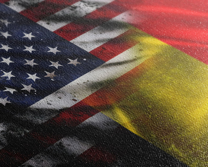 American and Belgium Flag Mashup, Belgium Flag, Framed Canvas Print, Framed American Flag Art, Patriotic Immigrant Art