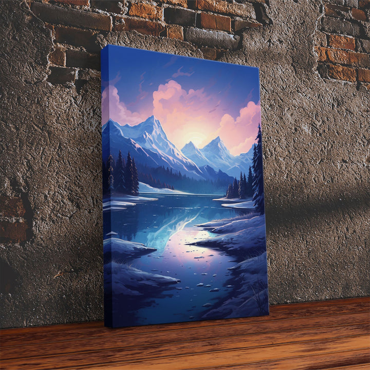 Mountains Wall Art, Trees Wall Art, Water Reflection, River Wall Art, Canvas Print, Wall Art, Vertical Art, Travel Print, Entryway Prints