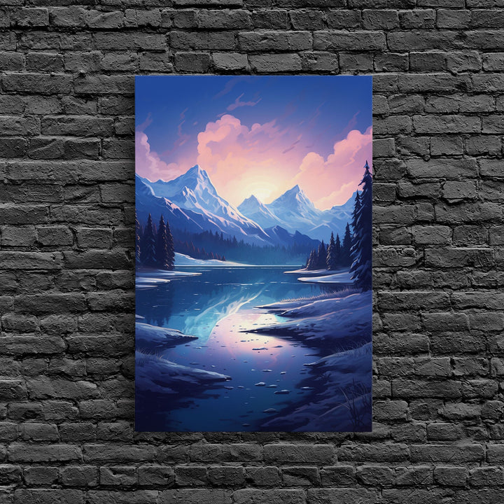 Mountains Wall Art, Trees Wall Art, Water Reflection, River Wall Art, Canvas Print, Wall Art, Vertical Art, Travel Print, Entryway Prints